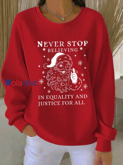 Sweat-shirt imprimé Père Noël FDT Femme Rouge / S
