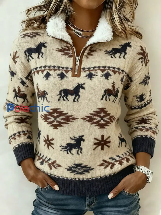 Sweat-shirt imprimé vintage pour femme comme image / S