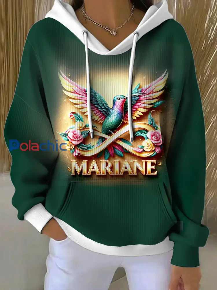 Sweat-shirt pour femme avec imprimé français Marianne Bird Vert / S