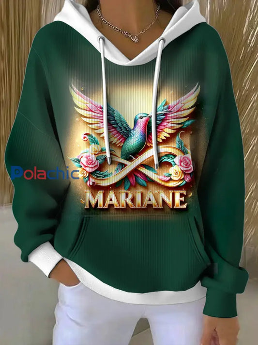 Sweat-shirt pour femme avec imprimé français Marianne Bird Vert / S