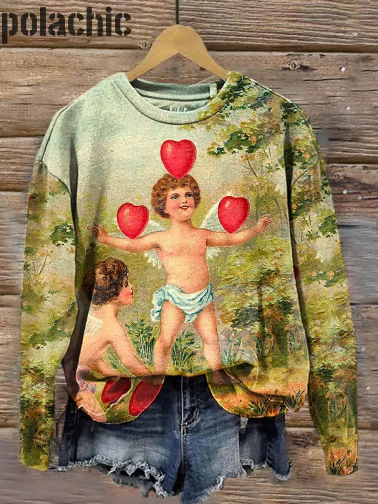 Sweat-Shirt Unisexe Rétro Cupidon Valentine A / S