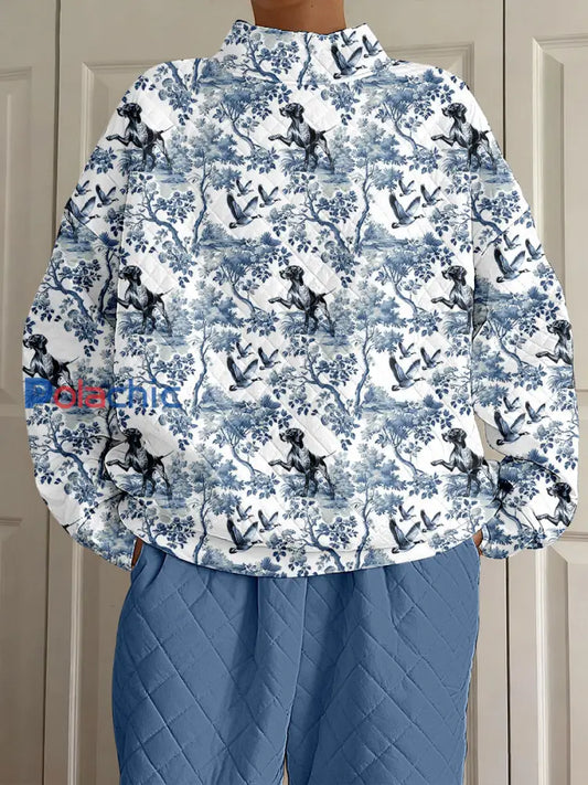 Sweat-shirts à imprimé pointeur allemand shorthired pour femmes Bleu / S