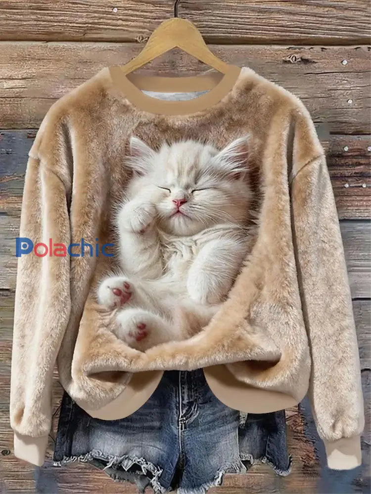 Sweat-shirts en flanelle pour femme Kaki / S