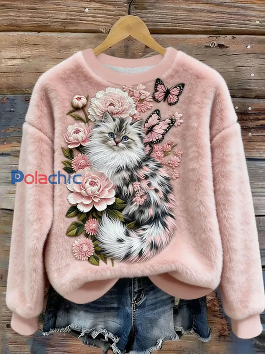 Sweat-shirts en flanelle pour femme Rose / S