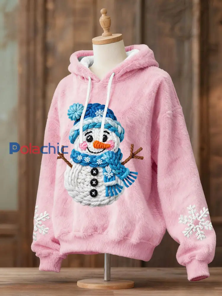 Sweats à capuche en flanelle pour femmes Rose / S