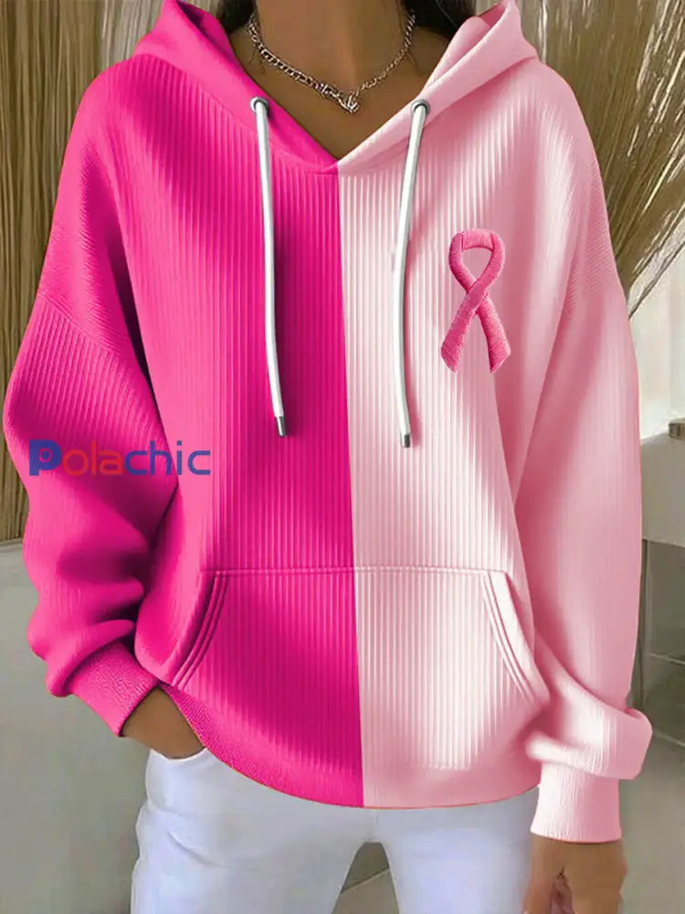 Sweats femme ruban rose de sensibilisation au cancer du sein Rose / S