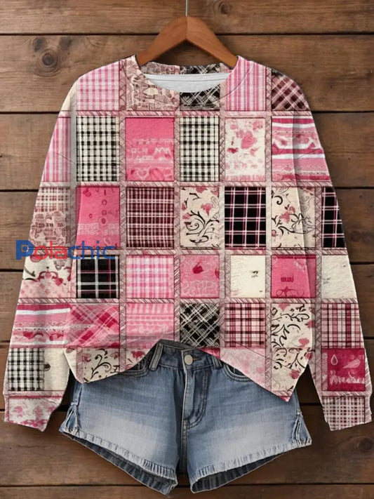 Sweatshirt à imprimé cancer du sein pour femmes comme image / S