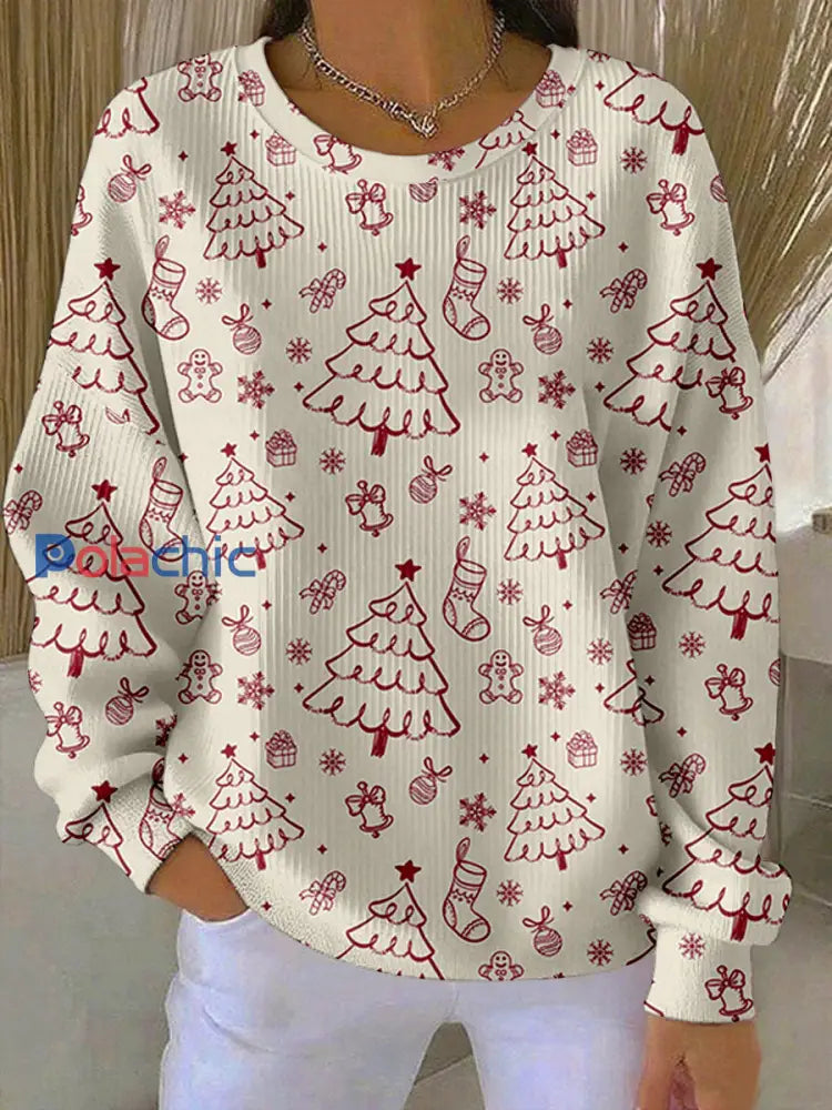 Sweatshirt Arbre de Noël Imprimé FDT Femme comme image / S