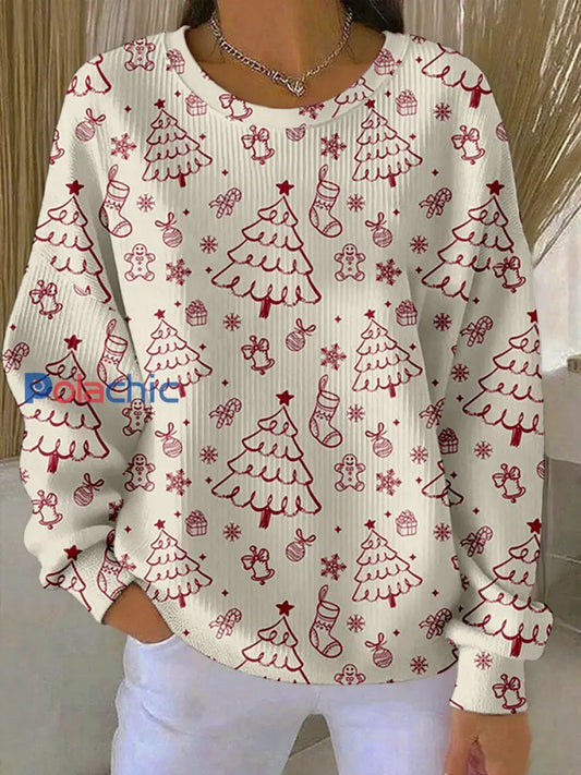 Sweatshirt Arbre de Noël Imprimé FDT Femme comme image / S
