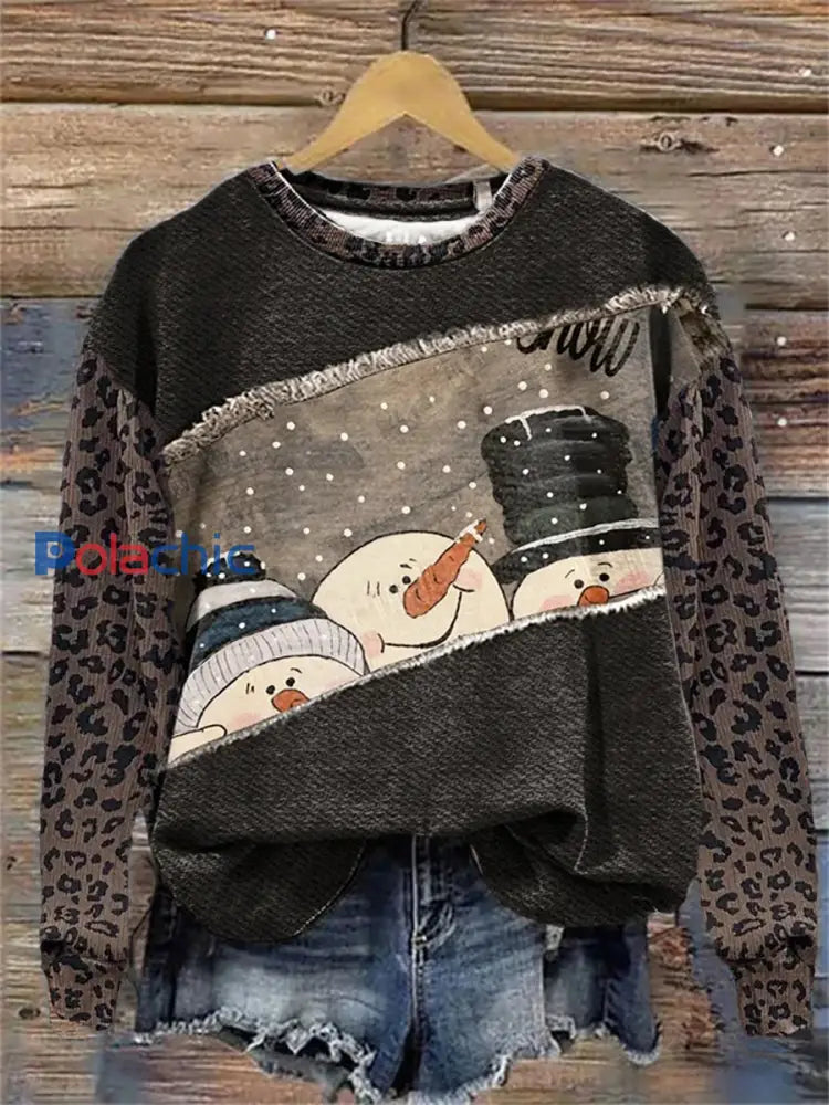 Sweatshirt Art de Noël Femme comme image / S