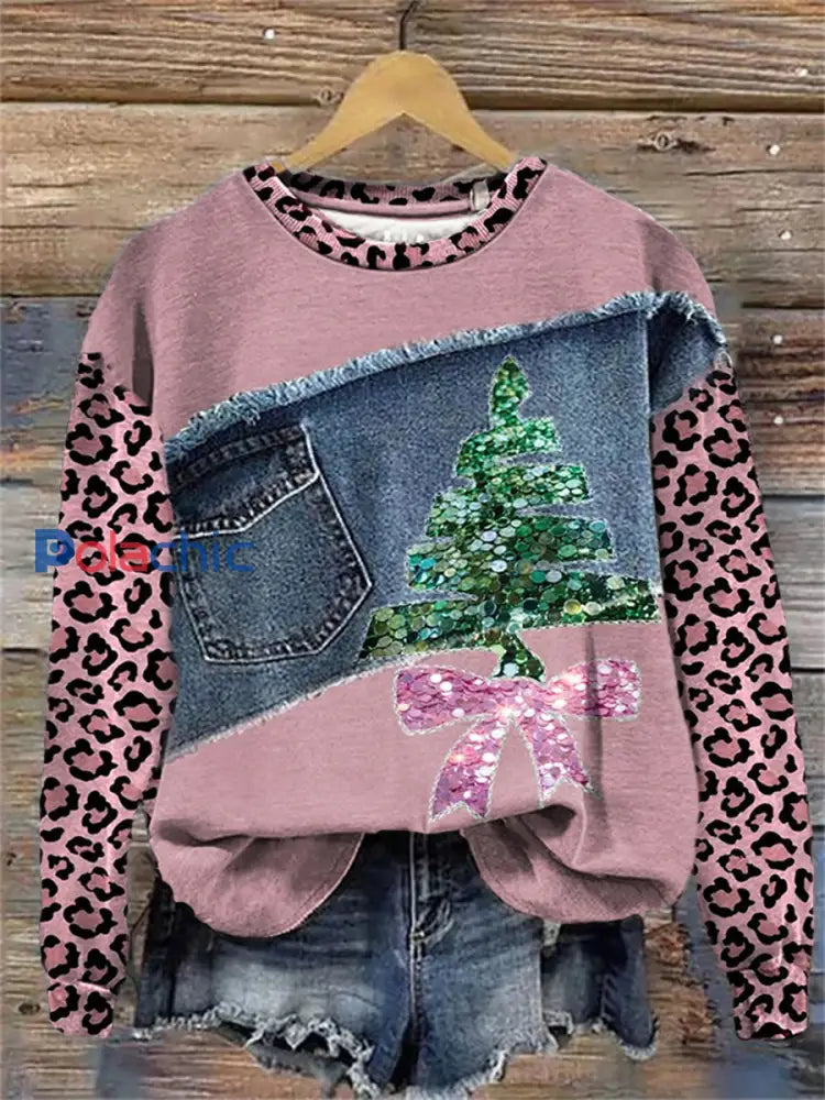 Sweatshirt Art de Noël Femme comme image / S