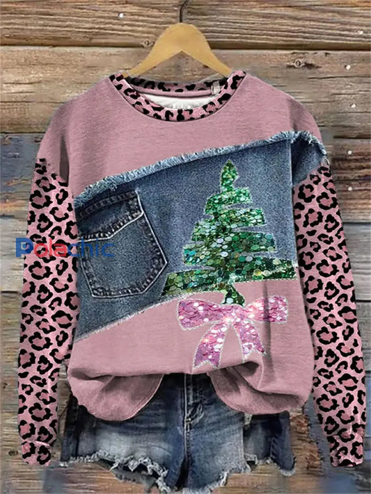 Sweatshirt Art de Noël Femme comme image / S