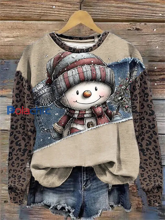 Sweatshirt Art de Noël Femme comme image / S