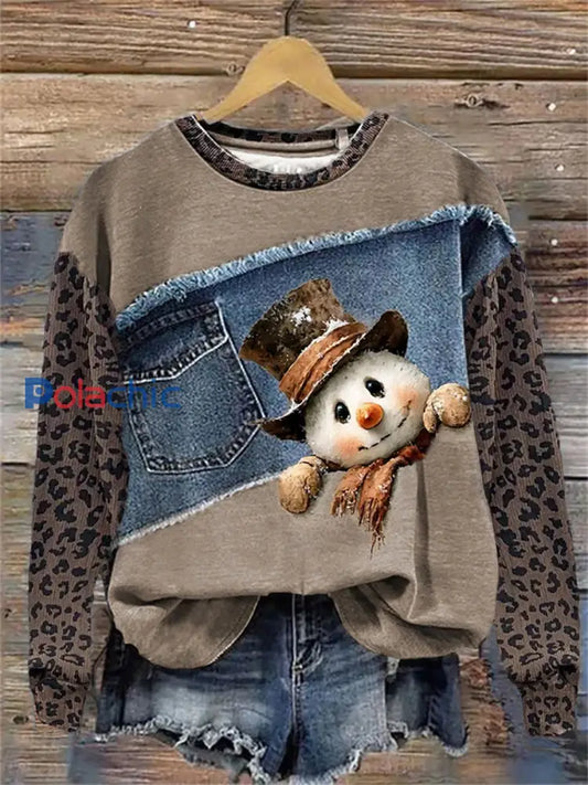 Sweatshirt Art de Noël Femme comme image / S