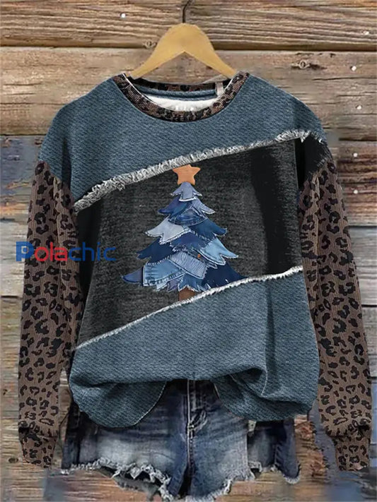 Sweatshirt Art de Noël Femme comme image / S