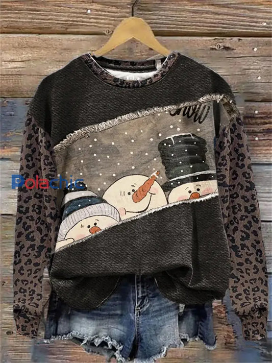 Sweatshirt Art de Noël Femme comme image / S