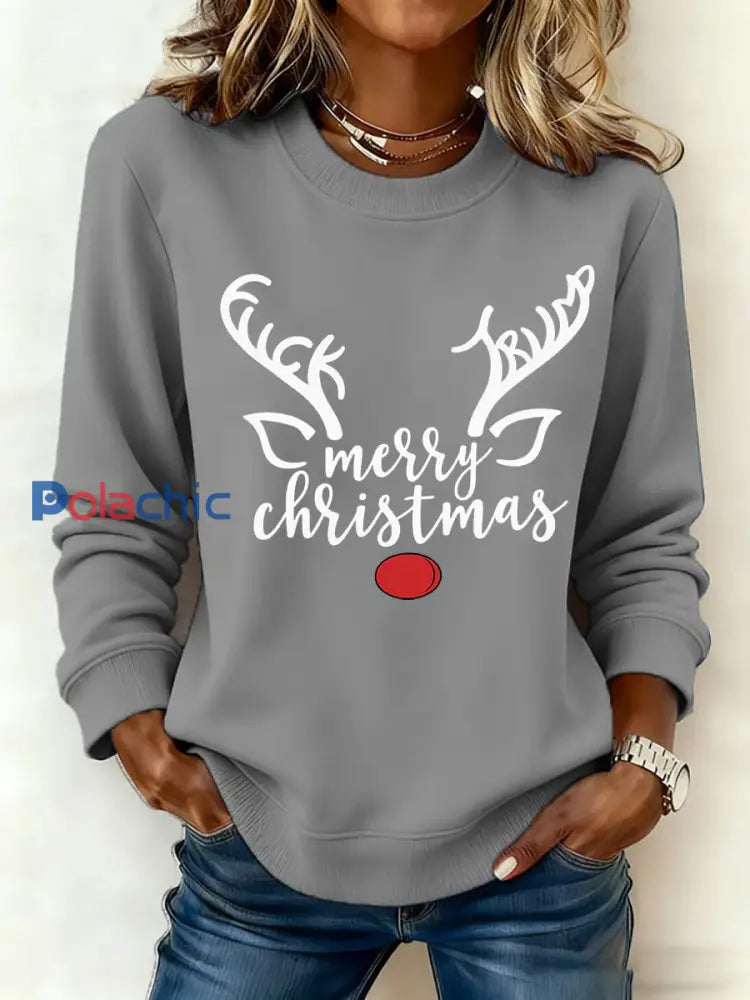 Sweatshirt Christmas FDT Imprimé Femme Gris / S