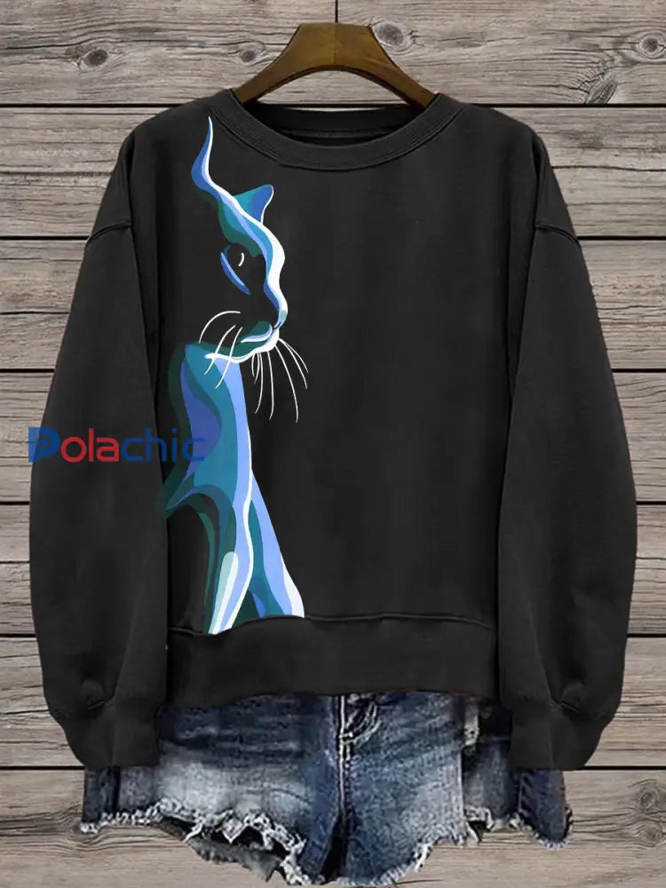 Sweatshirt coupe régulière pour femme Noir / S