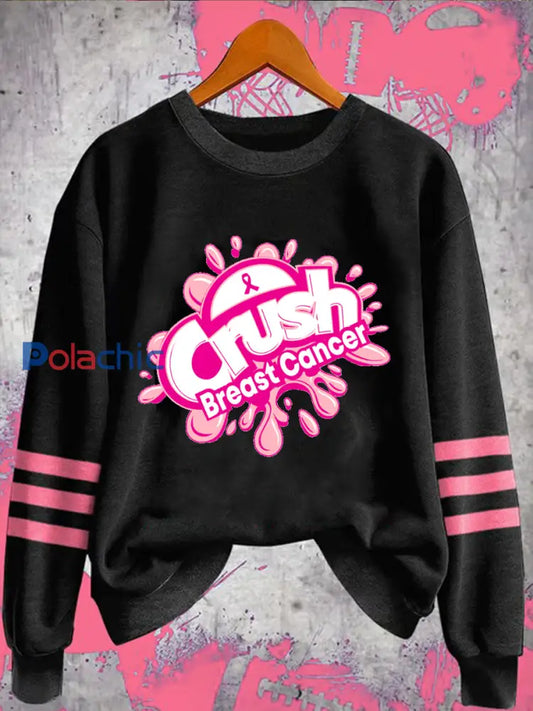 Sweatshirt Crush Breast Cancer Femme Noir / S