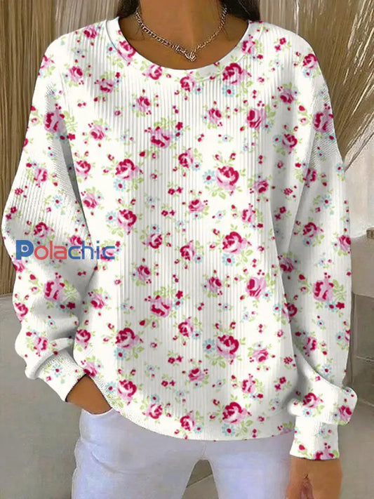 Sweatshirt Décontracté Femme Rose Imprimé Cancer Du Sein comme image / S