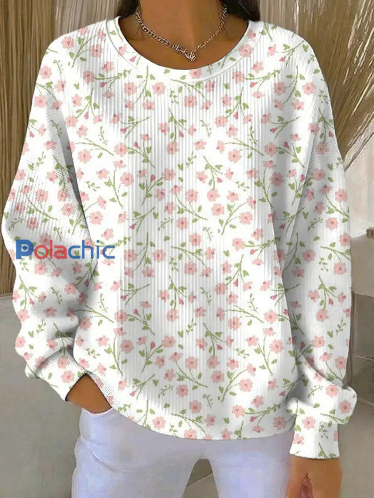 Sweatshirt Décontracté Femme Rose Imprimé Cancer Du Sein comme image / S