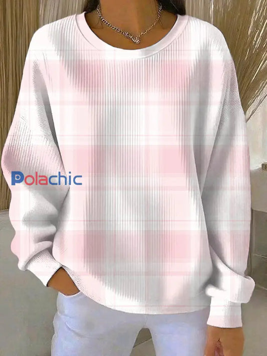 Sweatshirt Décontracté Femme Rose Imprimé Cancer Du Sein comme image / S