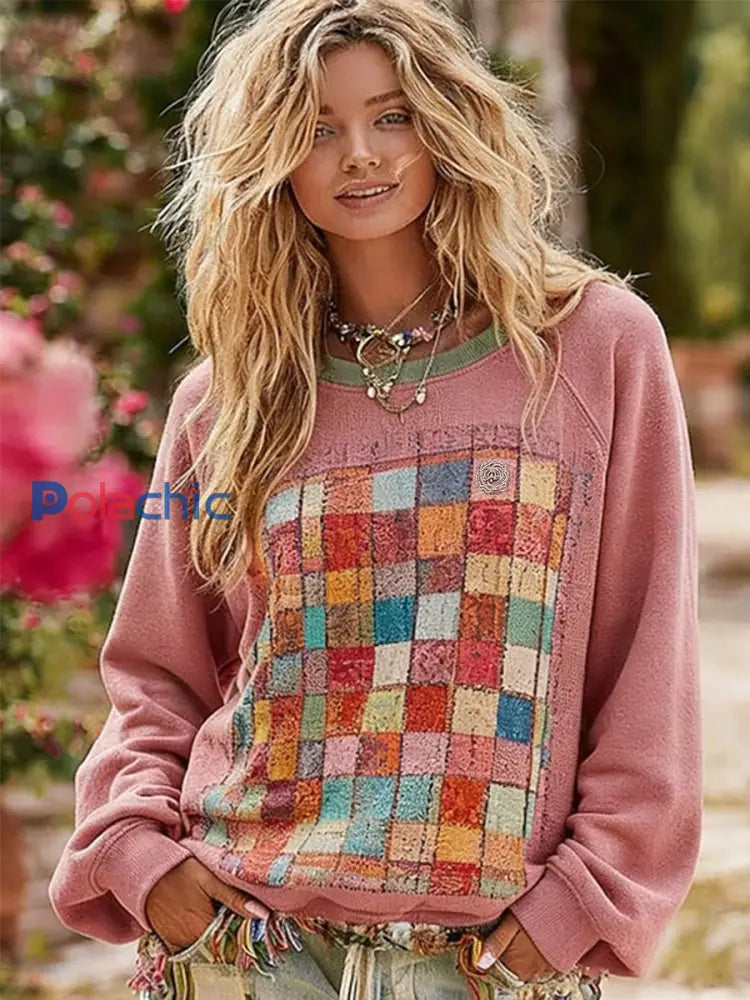 Sweatshirt Femme Imprimé floral bohème comme image / S