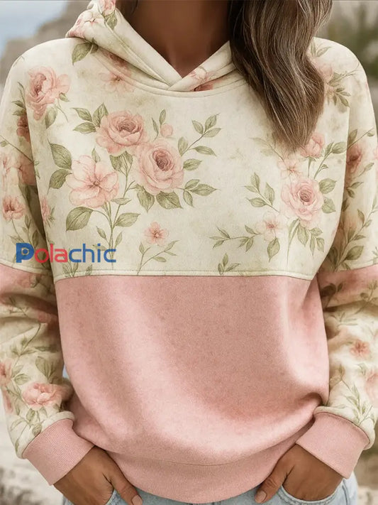 Sweatshirt Femme Rose Imprimé Floral comme image / S