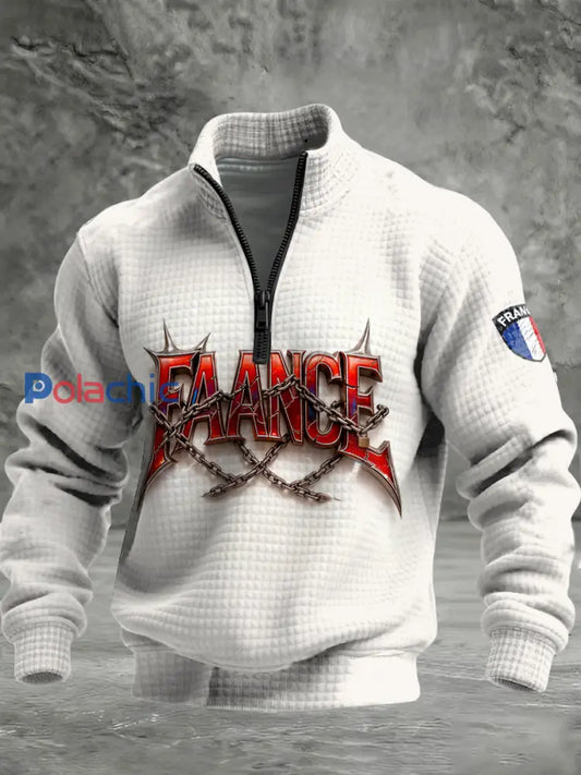 Sweatshirt Homme Texte Français Créatif Imprimé Abricot / S