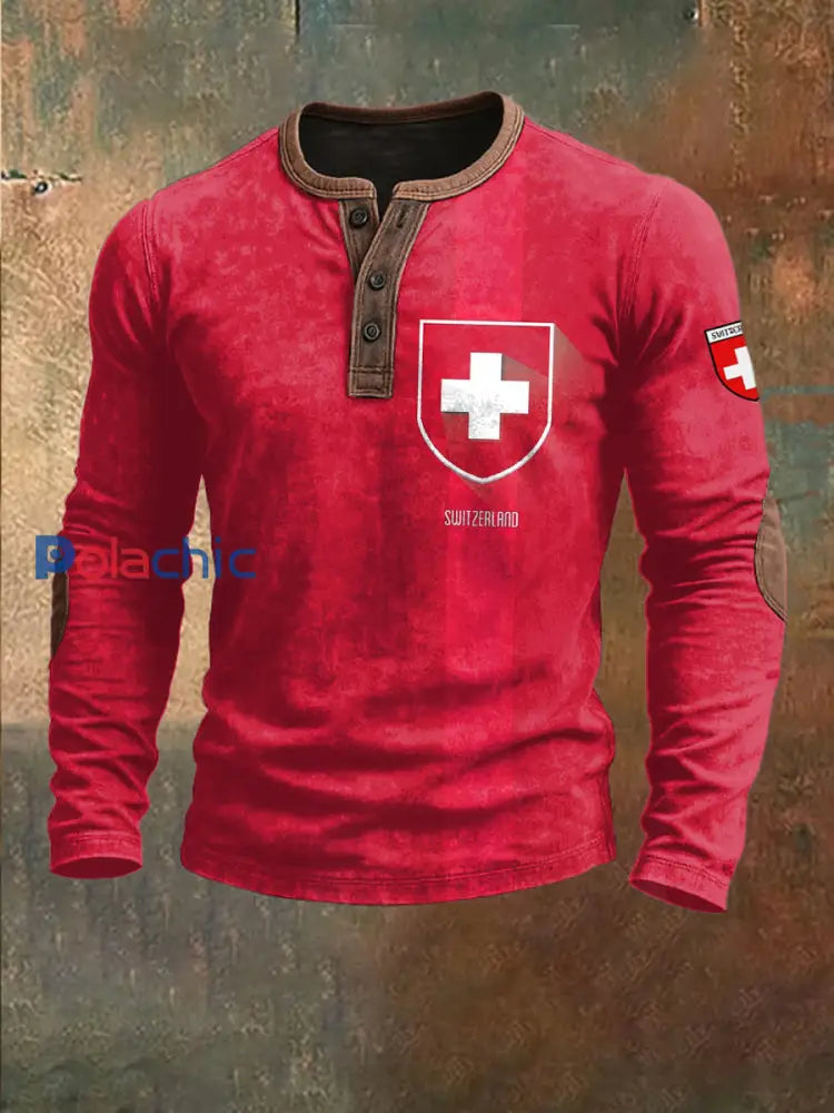 Sweatshirt pour homme en patchwork rose-rose imprimé Swiss design S