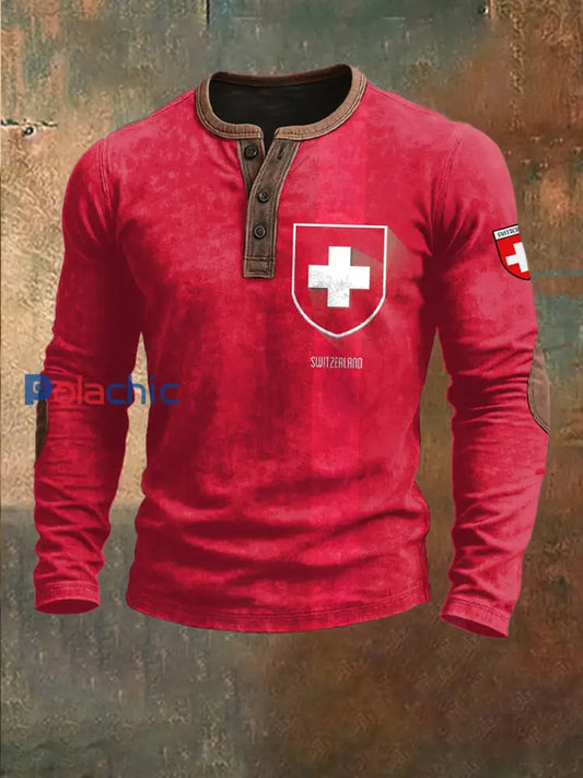 Sweatshirt pour homme en patchwork rose-rose imprimé Swiss design S
