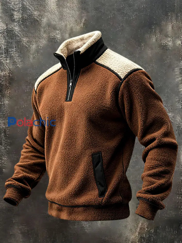 Sweatshirt Retro Warm Outdoor Homme