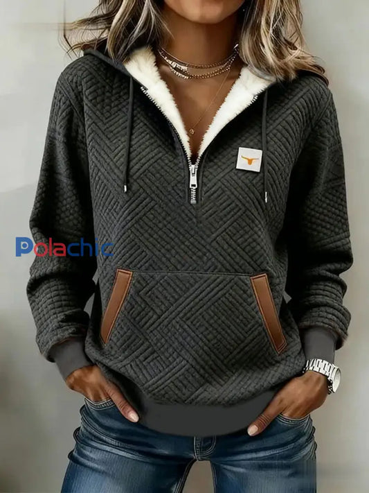 Sweatshirt Retro Western Fleece Femme Gris foncé / S