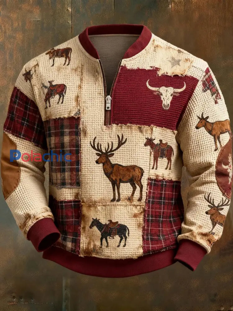 Sweatshirt Western Christmas Imprimé Homme comme image / S