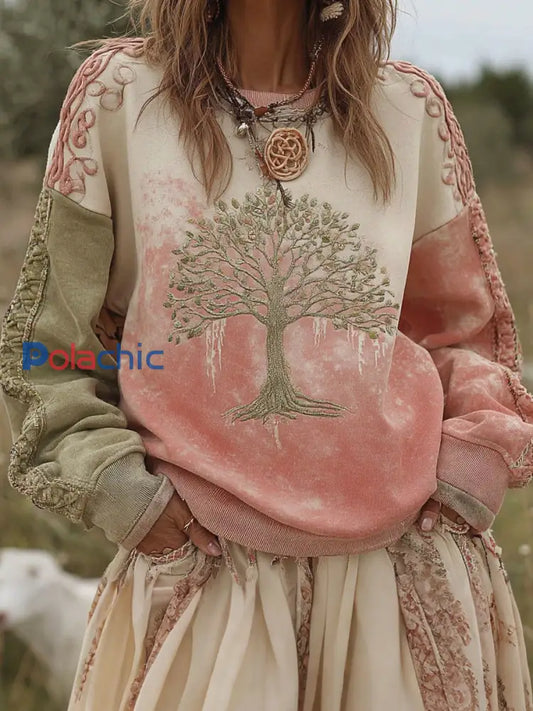 Sweatshirts Breast Cancer Life Tree pour femmes comme image / S