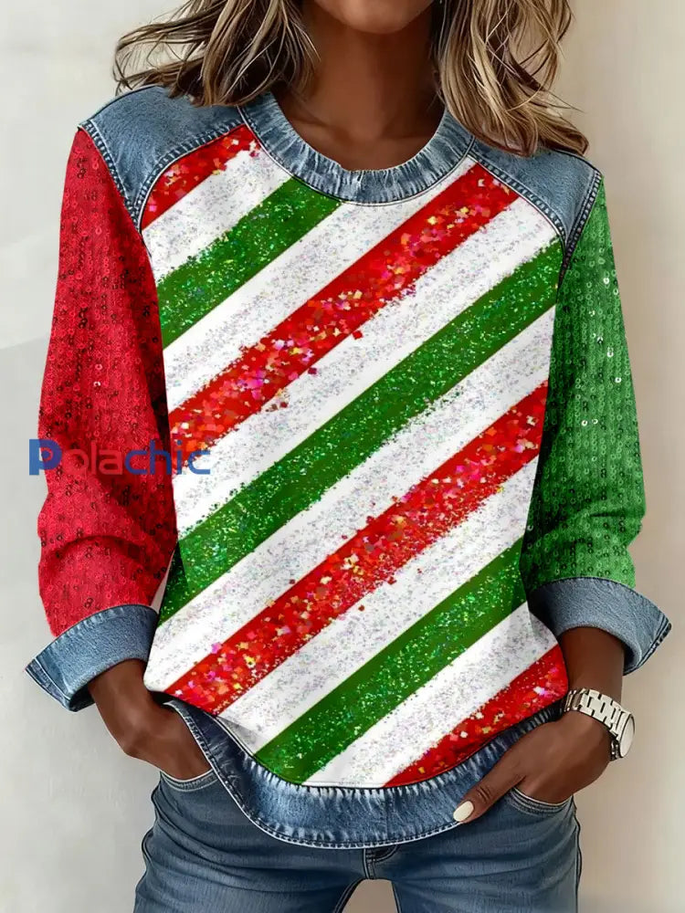 Sweatshirts de Noël pour femmes comme image / S