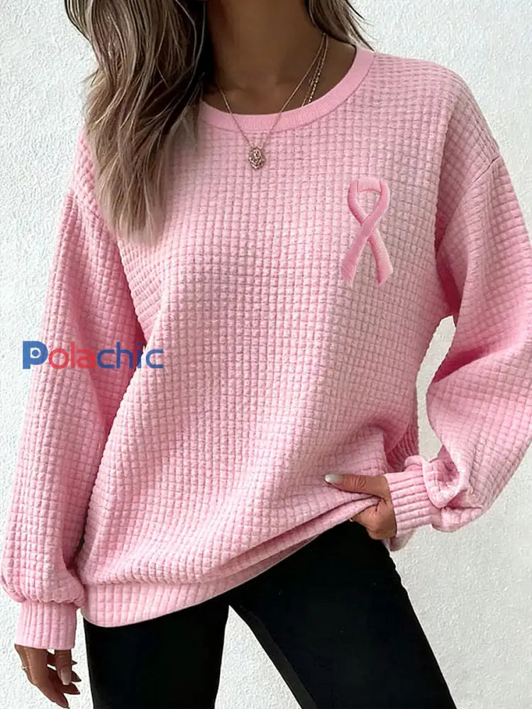 Sweatshirts Femme Rose Ruban Conscience du Cancer du Sein