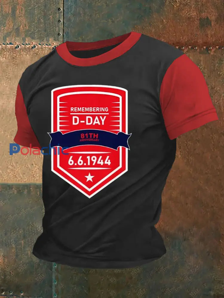 T-shirt 1944 Normandie Military History D-Day pour homme Noir / S