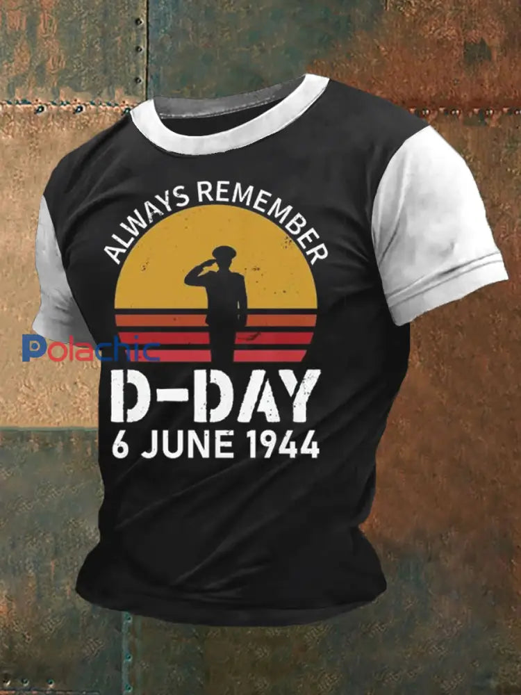 T-shirt 1944 Normandie Military History D-Day pour homme Noir / S