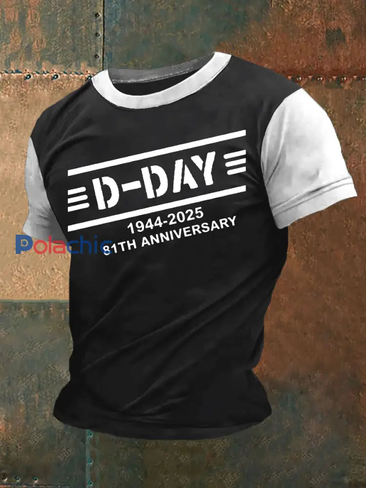 T-shirt 1944 Normandie Military History D-Day pour homme Noir / S