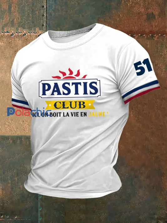 T-shirt 51 Pastis Alcohol Imprimé à manches courtes Homme Blanc / S