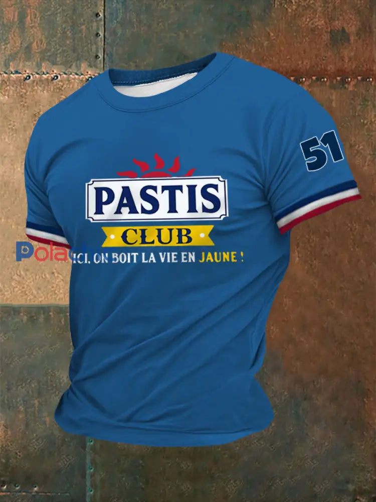 T-shirt 51 Pastis Alcohol Imprimé à manches courtes Homme Bleu / S