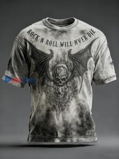 T-shirt à imprimé crâne vintage pour hommes B / S