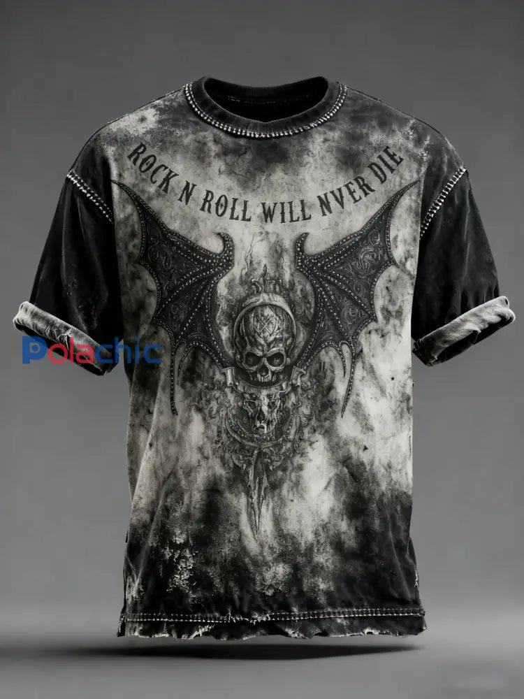 T-shirt à imprimé crâne vintage pour hommes D / S
