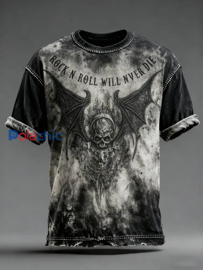 T-shirt à imprimé crâne vintage pour hommes D / S