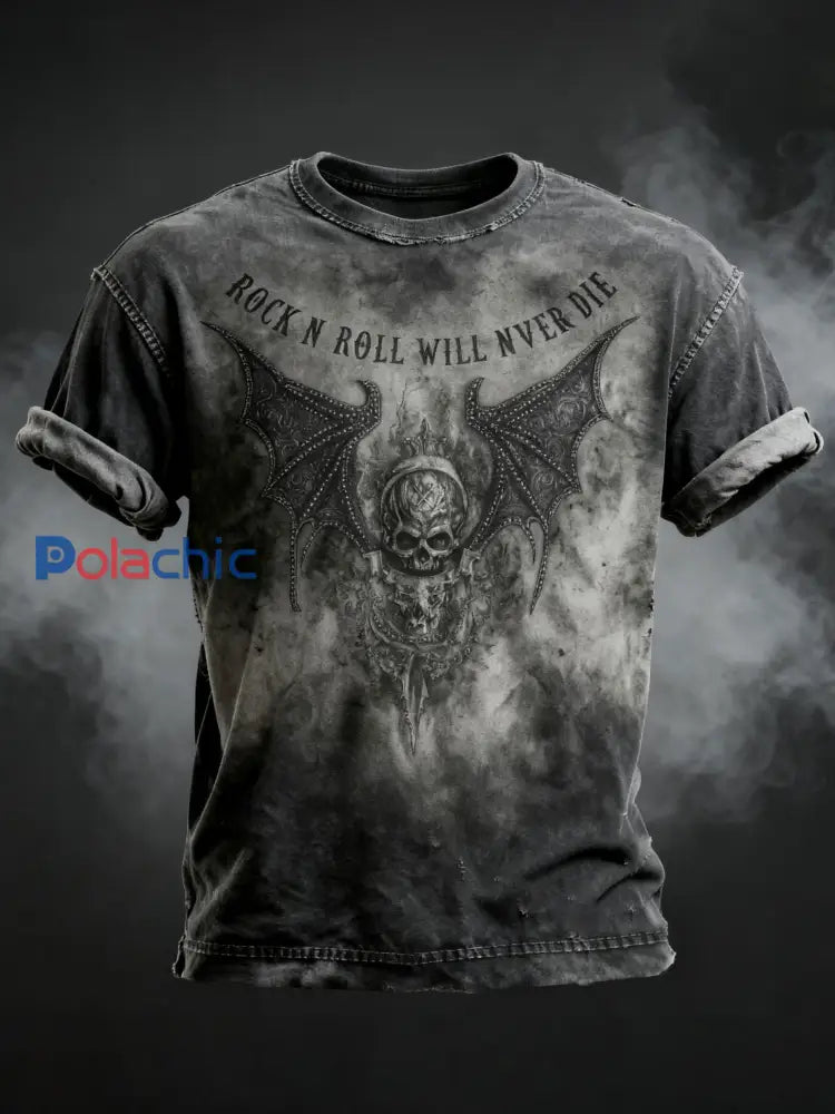 T-shirt à imprimé crâne vintage pour hommes A / S