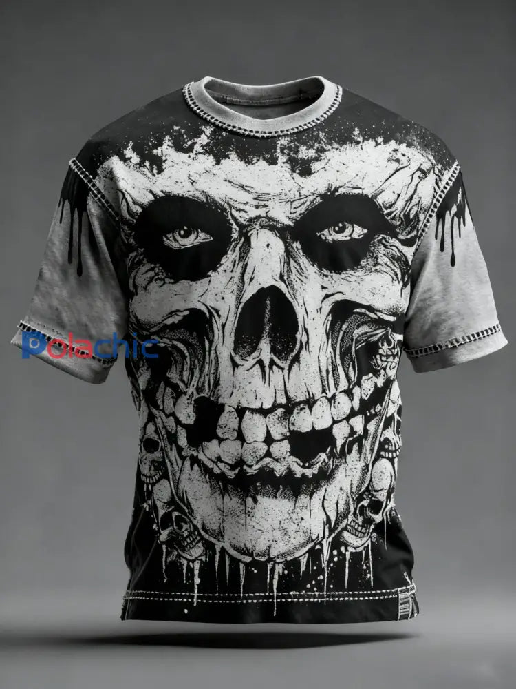 T-shirt à imprimé crâne vintage pour hommes A / S