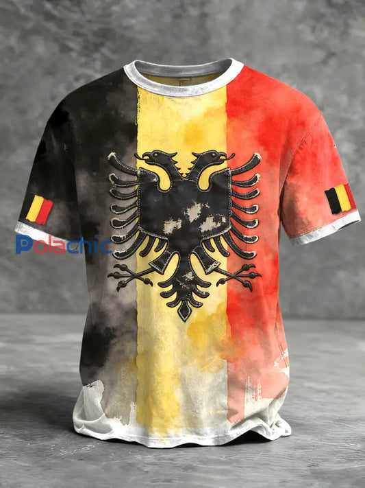 T-shirt à imprimé drapeau belge pour hommes Multicolore / S
