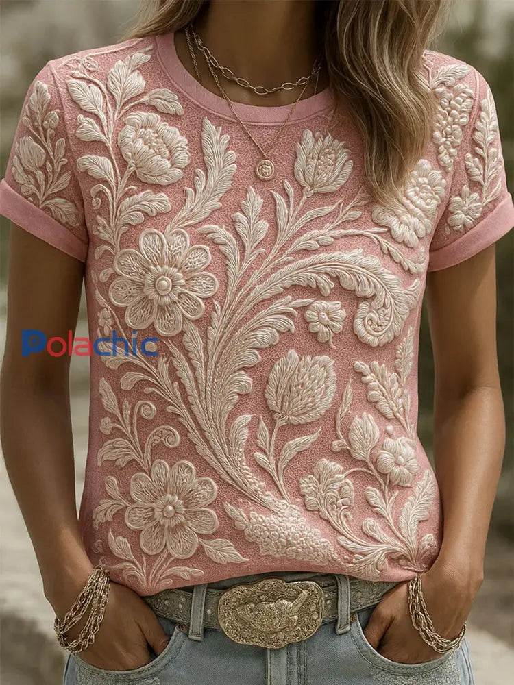 T shirt à imprimé floral vintage pour femmes A / S