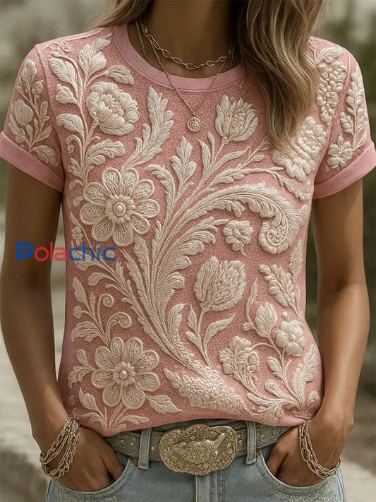 T shirt à imprimé floral vintage pour femmes A / S